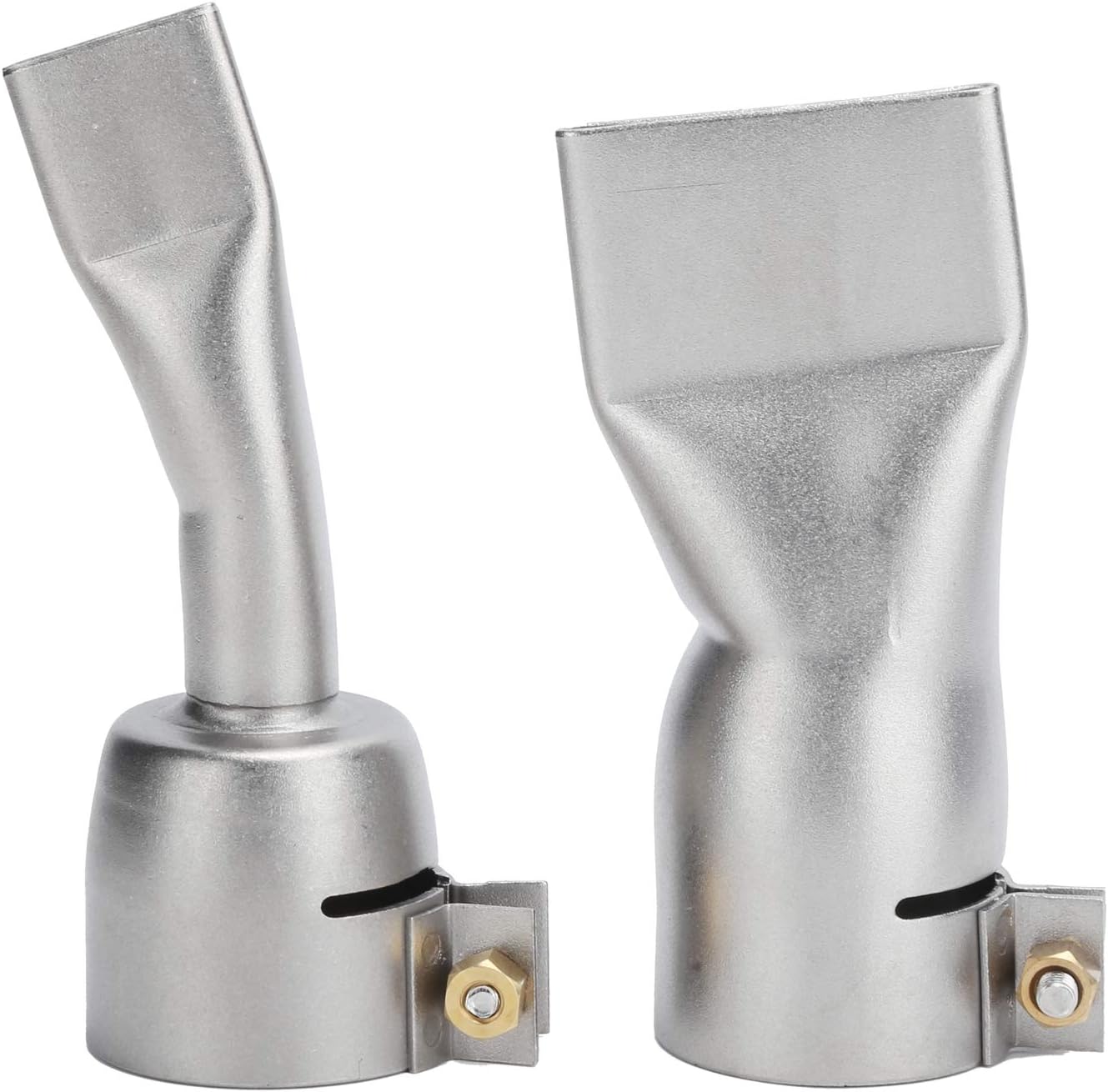 Welding Gun Flat Nozzle Set 2Pcs 20mm Small 40mm Large Tip Stainless Steel for Hot Air Gun and Welder Tool Ideal for Welding PP PVC and Other Plates
