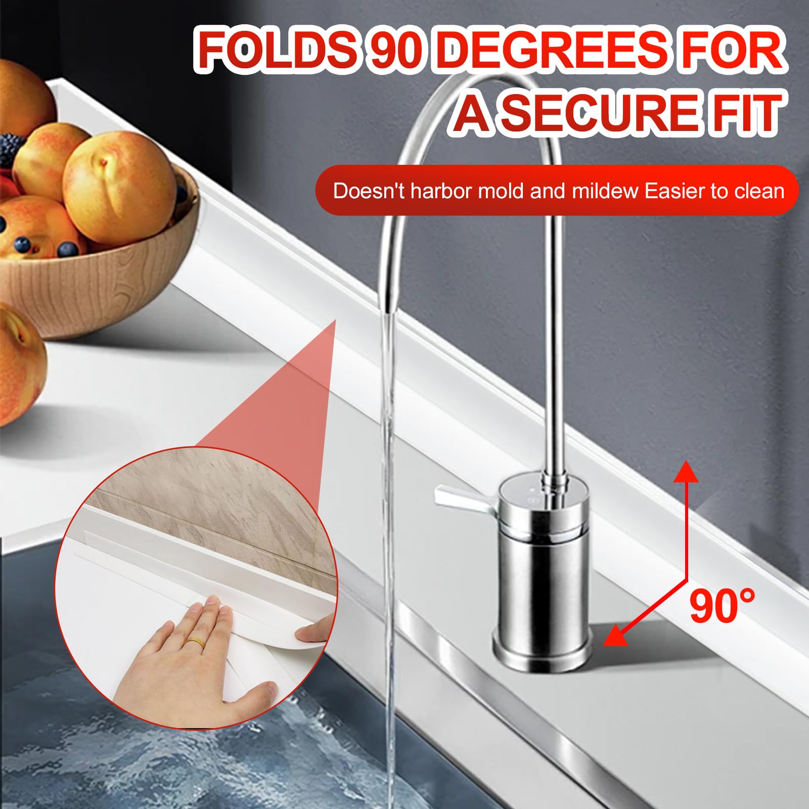 4 pcs Nastro Sigillante Impermeabile,20m x 3.8cm, Nastro Flex Roll, Autoadesivo Profili in PVC, Viene Fornito Con Un Set di Strumenti Adatti al Processo di Incollatura
