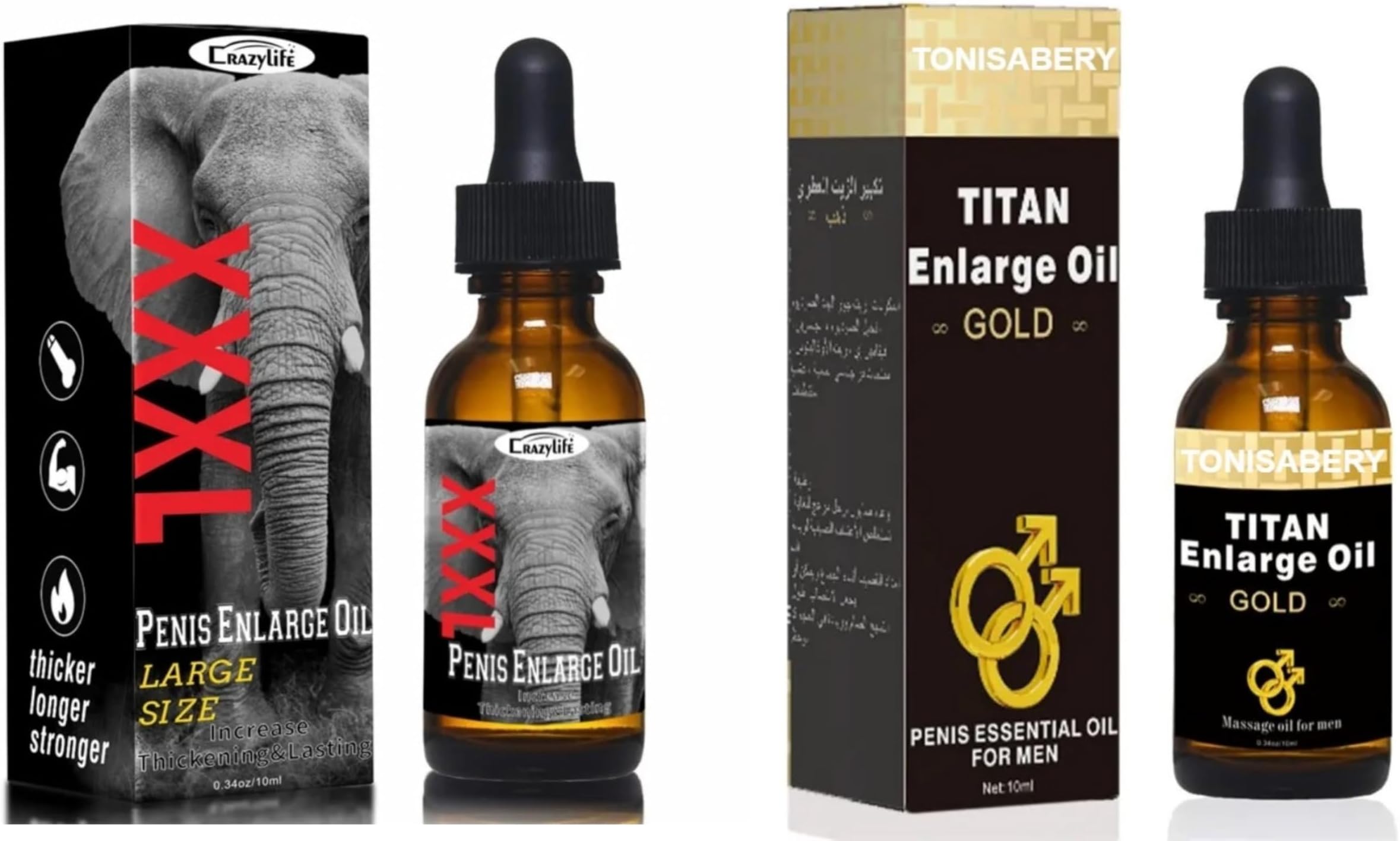 CRAZYLIFE Enlarge Oil, TONISABERY Enlargement Oil for Men BLSEX Enlarger TONISABERY Oil (F396-TITAN-GOLD)