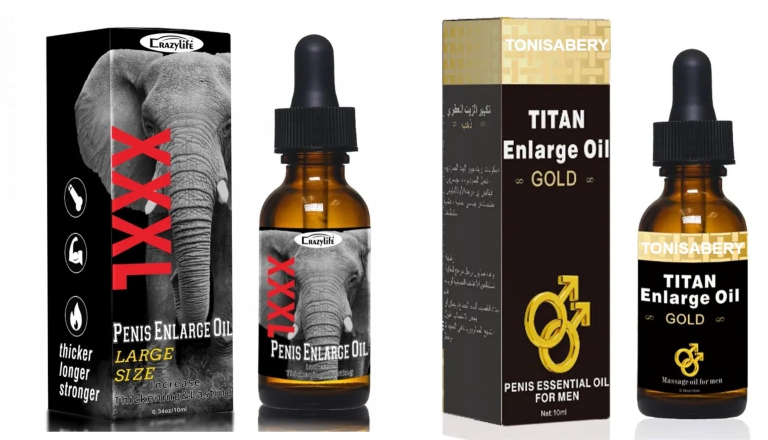 CRAZYLIFE Enlarge Oil, TONISABERY Enlargement Oil for Men BLSEX Enlarger TONISABERY Oil (F396-TITAN-GOLD)
