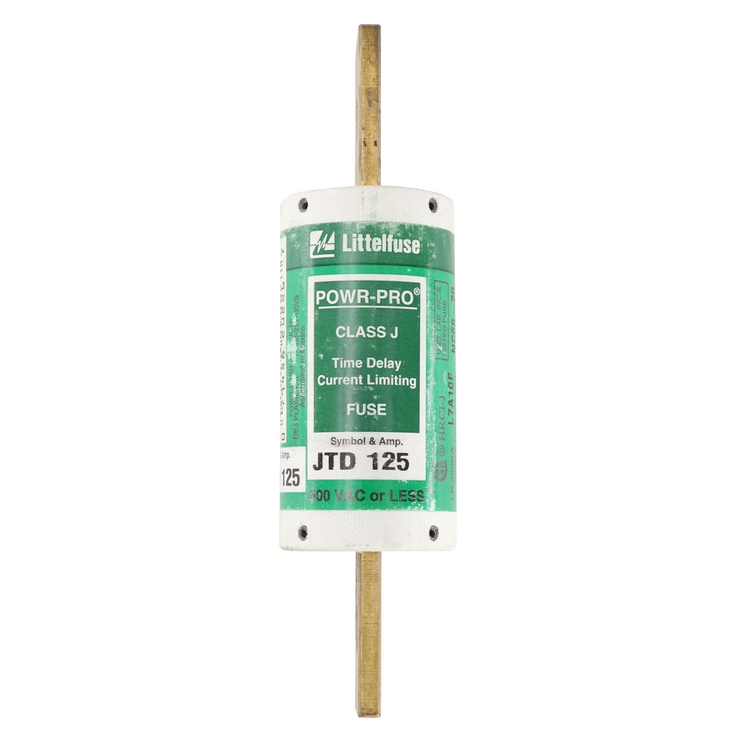 LITTELFUSE JTD125 1-1/2" X 5-3/4", 125A, 600V, Class J, Current LIMITING, Fuse, TIME DELAY