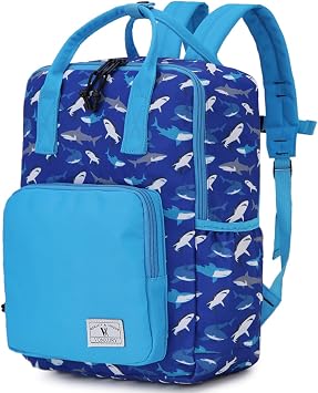 VX VONXURY School Backpack,Convertible Preschool Toddler Boys Bookbag Fits A4 FolderBlue Shark