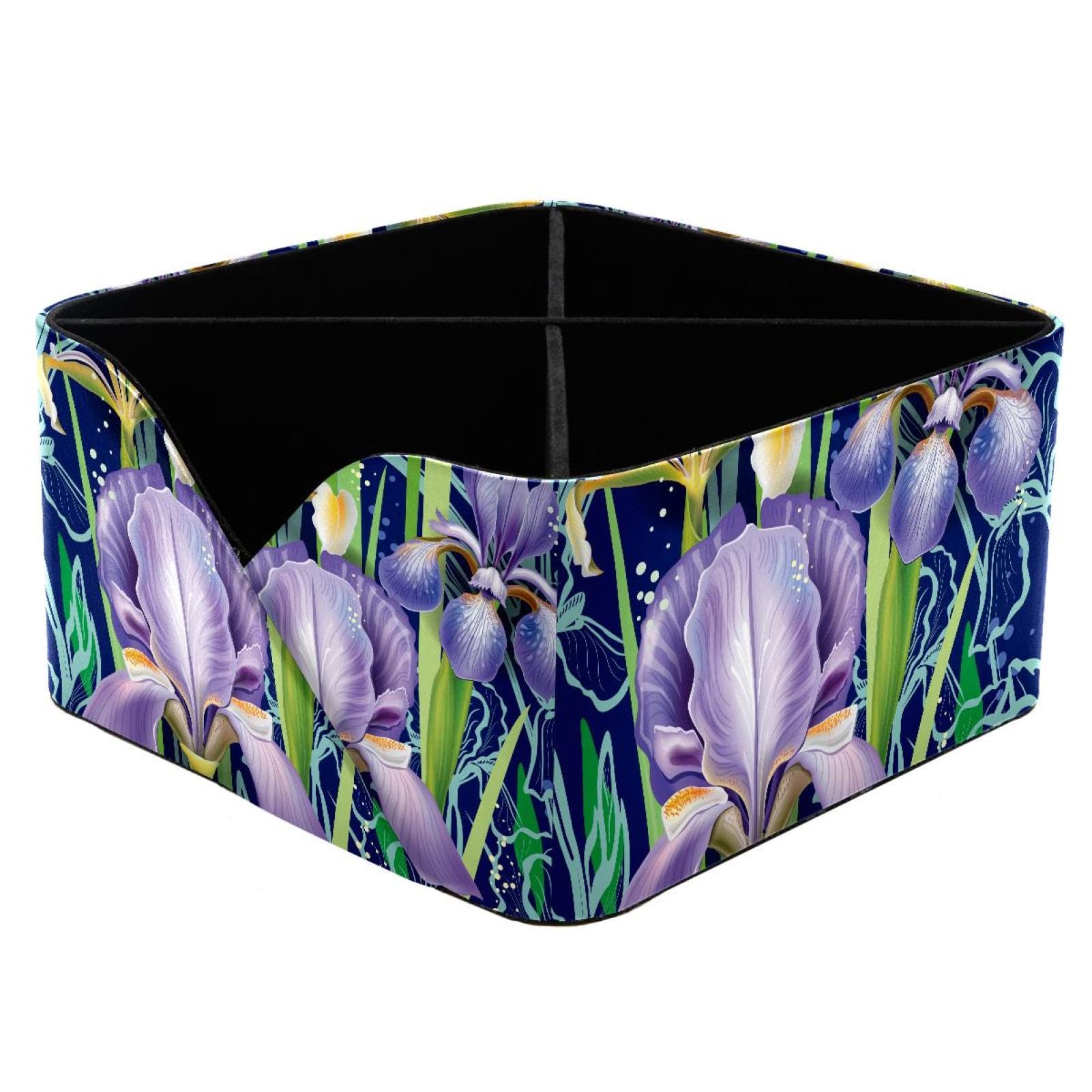 KengjuTesu Purple Orchid Desktop Organizer Pen Holder, Rectangular Pencil Cup for Office, Study and Makeup Stations