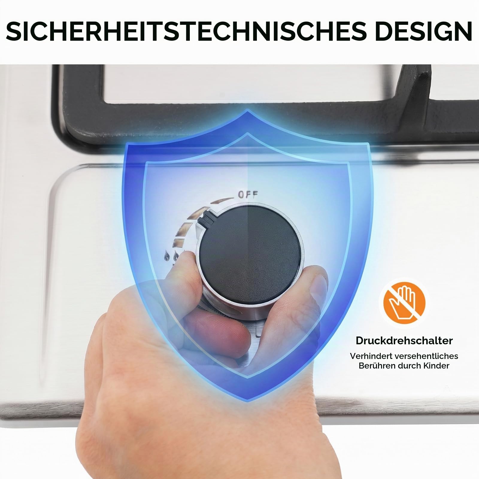 Gasherd Camping Gaskocher 2-Flammig Mit Druckreduzierventil, Umrüstdüse Und 1,5m Schlauch, Gaskocher Für Innenräume Outdoor Camping, 3kw + 1,75kw, Silber