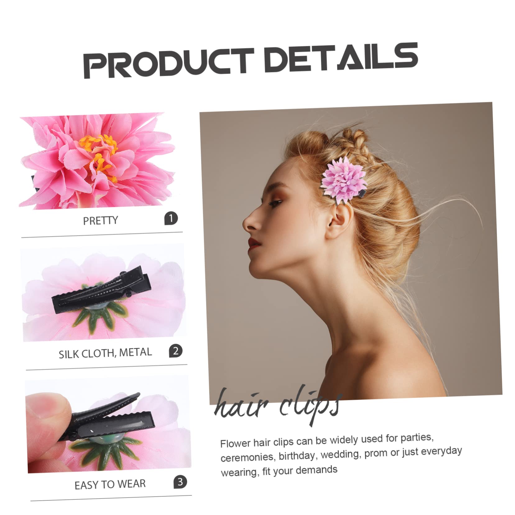 minkissy 72piezas Clip De Pelo Floral Para Niñas De De Cabello Bonitas Accesorios Para Cumpleaños y Actuaciones Horquillas Resistentes y Ligeras y Morado