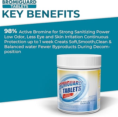 Miniatura 2 de Tabletas de bromo de 1 pulgada y 1.2 libras para bañera de hidromasaje de spa, desinfectante químico bromante para spas, jacuzzis o piscinas