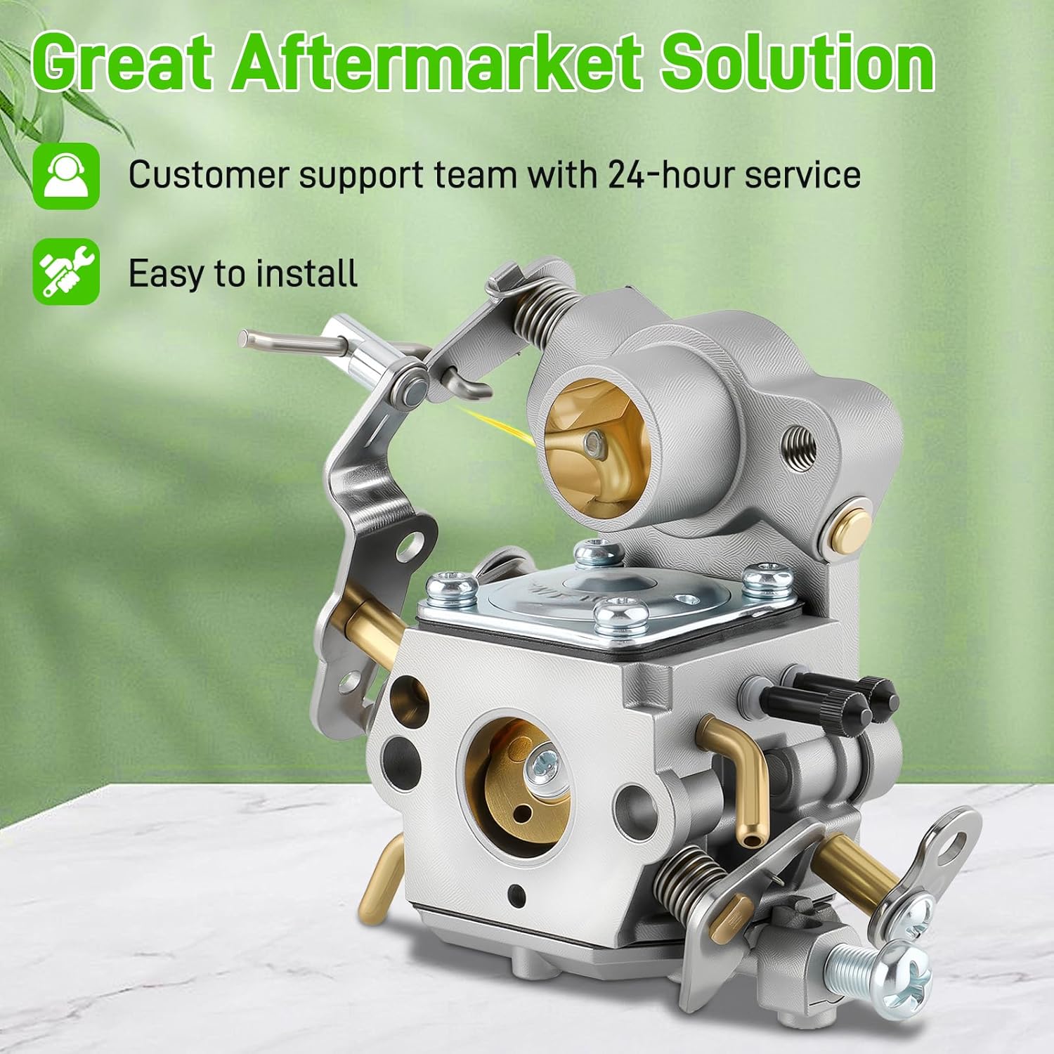Ruixing OEM PP4218A P3314 Carburetor for Poulan Pro PP4218AV PPB4218 PR4218 SM4218AV PP4018 PPB4018 PP4018AV P3416 PR3816 42CC Chainsaw, with Air Filter Rebuild Kit