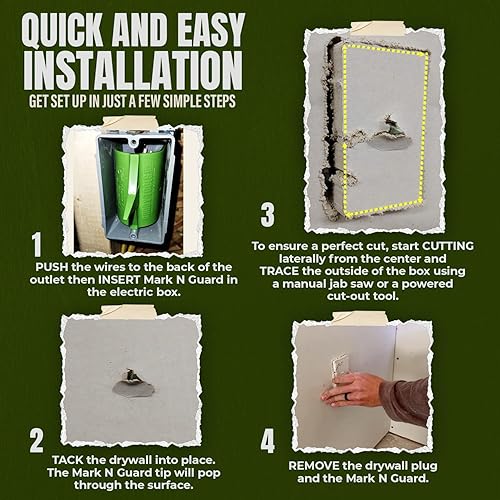 Miniatura 6 de Mark N Guard by Buddy Tools LLC - Marcador de salida para instalación de paneles de yeso herramienta de marcado de paneles de yeso fácil para tomas