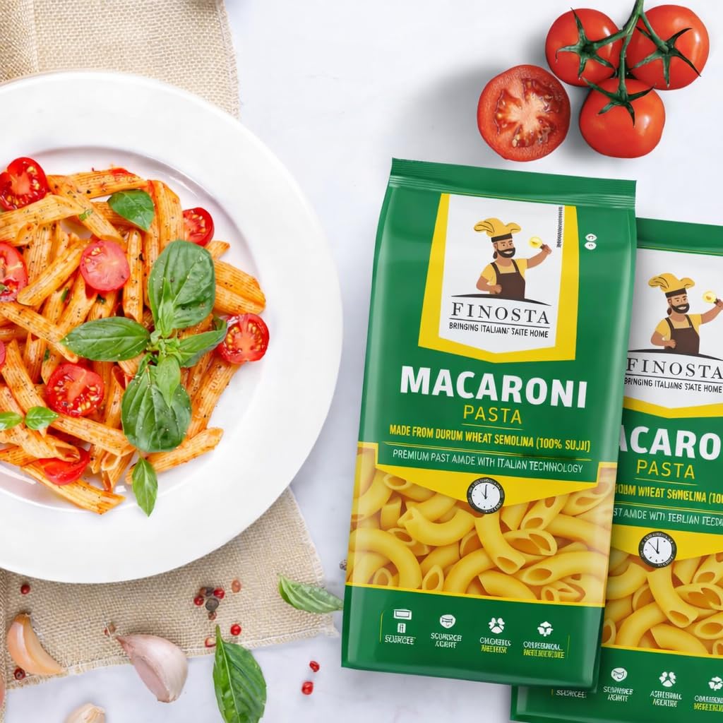 Finosta Macaroni Pasta Made of Durum Wheat Semolina, Easy to Cook | Tasty and Healthy | No Maida | Source of Fibre | Cholesterol Free | Vegetarian Pack of 2, 500gm Each 4