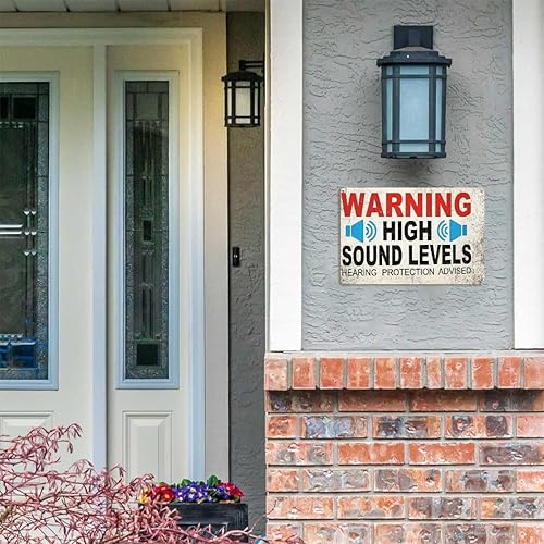 Miniatura 7 de Funny Metal Signs Posters HIGH SOUND LEVELS Sign Wall Art for Yard Sign Outdoor Lawn Garden Home Decor 8X12inch