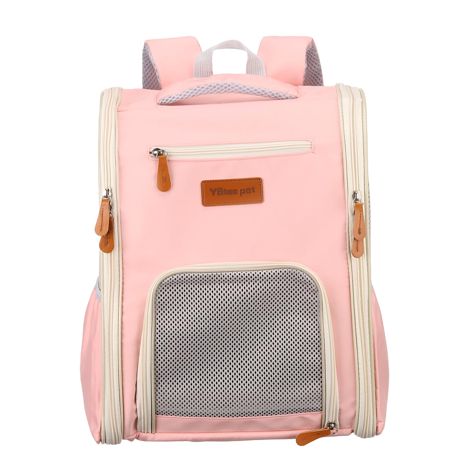 sourcing map Zaino per animali domestici, portatile e ventilato, in tessuto Oxford, per cani, gatti e piccoli animali, borsa da viaggio da 32 cm (rosa, 1 pezzo), destinato per escursionismo/campeggio