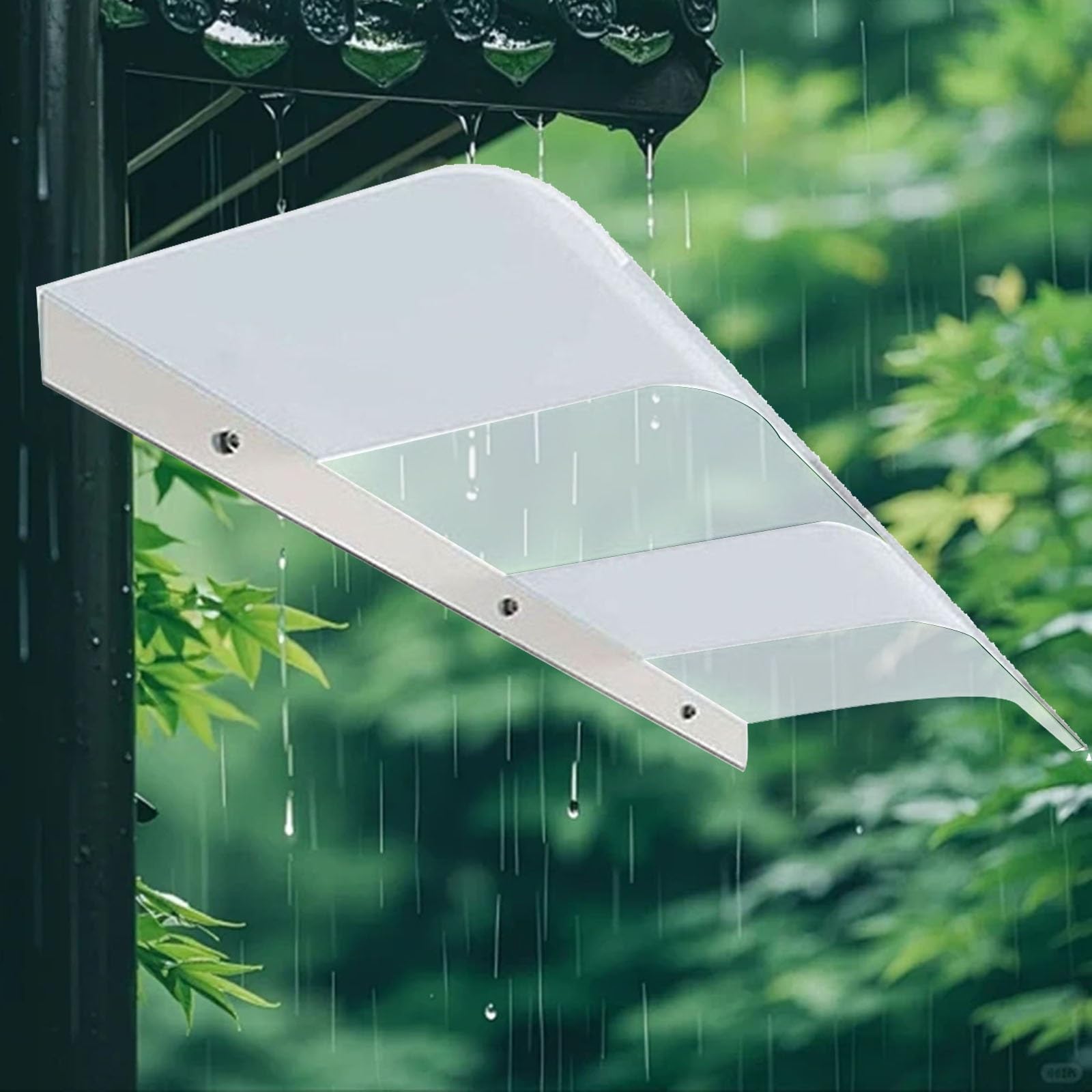 GJMSSMY Outdoor Door Canopy, Rain Shelter Awning, Weather-Resistant Polycarbonate, 20-130cm, Windproof & Snowproof Protection, Half Curved Design (W70xD35cm)