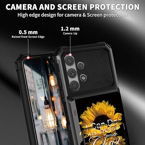 Miniatura 4 de Funda tipo cartera para Samsung Galaxy A32 5G con ranura para tarjetero, funda con tapa híbrida de doble capa, resistente, a prueba de golpes, funda