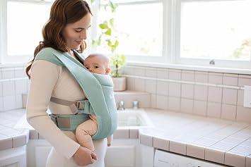 Ergobaby Embrace Ergonomic Baby Carrier for Newborns from Birth with Head Support, 2-Position Front Carrier Belly Carrier Extra Soft and Ergonomic, Jade