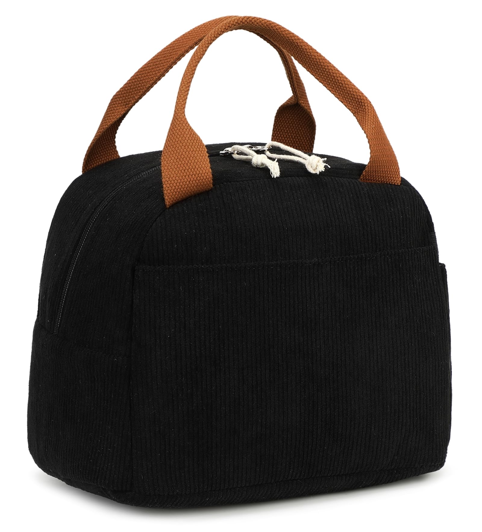 LEDAOU Lunch Box for Women Insulated Lunch Bag Corduroy Lunch Tote Bags Leakproof Cooler Lunch Case for Travel Work Picnic