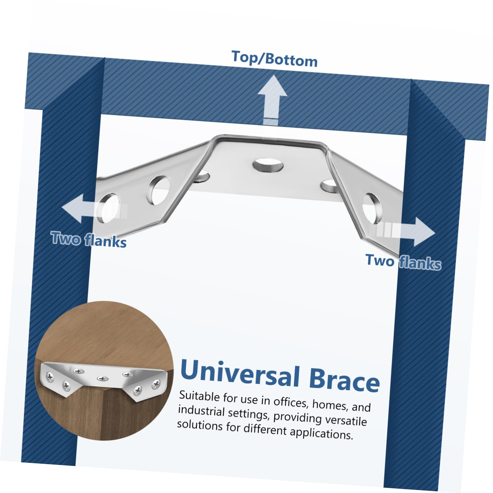 ARTIBETTER 2sets Trapezoid Angle Brackets Metal Corner Connectors Universal Furniture Corner 20pcs*2
