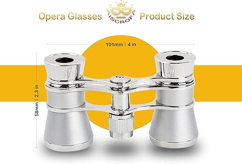 Miniatura 3 de Gafas de ópera, prismáticos de teatro de 3 x 25 pulgadas con mango plegable y extensible, mini binoculares compactos, ligeros, gafas de teatro