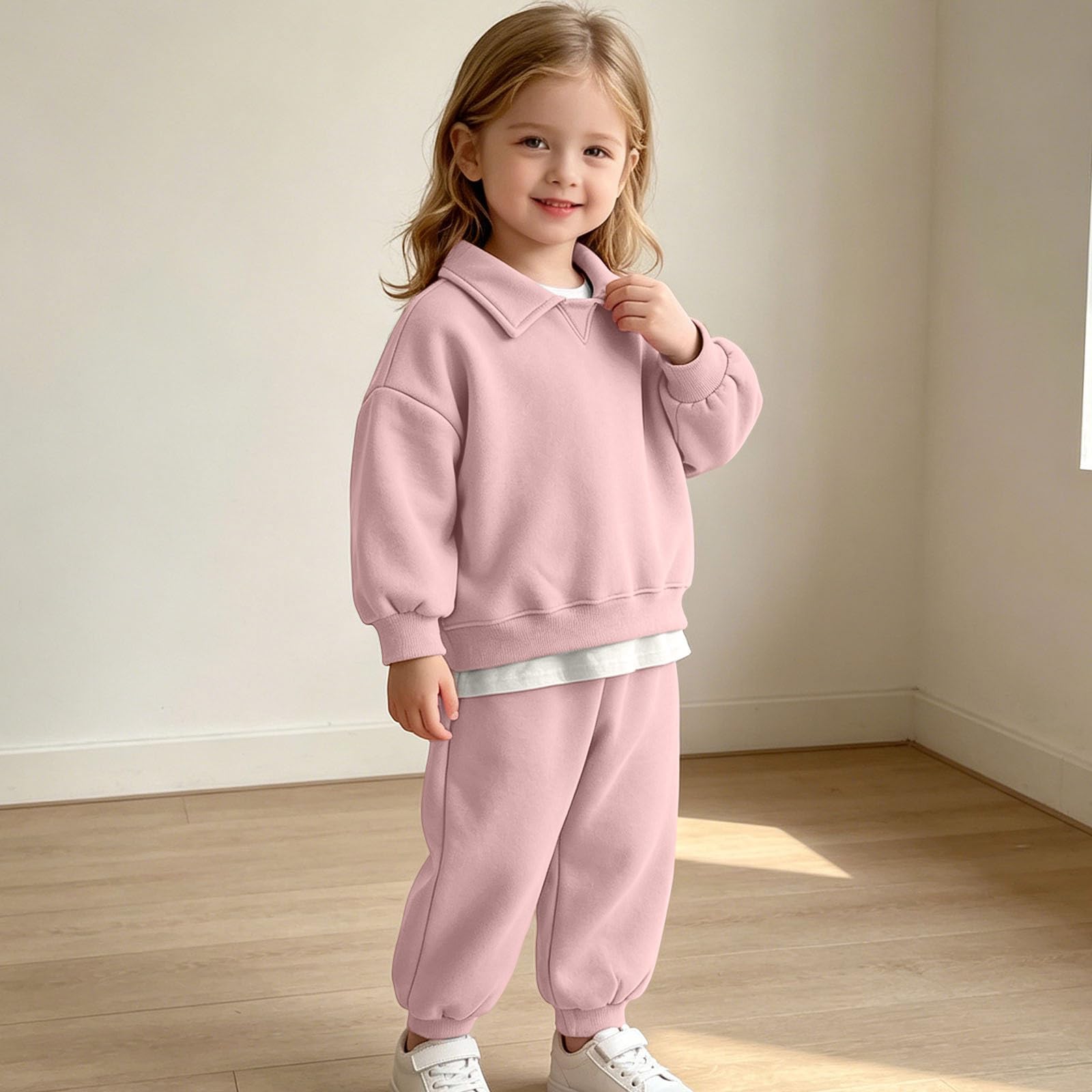 Chandal Niño Niña,Ropa Deportiva 2 Piezas con Sudadera y Pantalón Jogger | Conjunto Deportivo Otoño e Invierno para Niños Pequeños Chándal Algodón de Manga Larga con Bolsillos 0.5-5 años