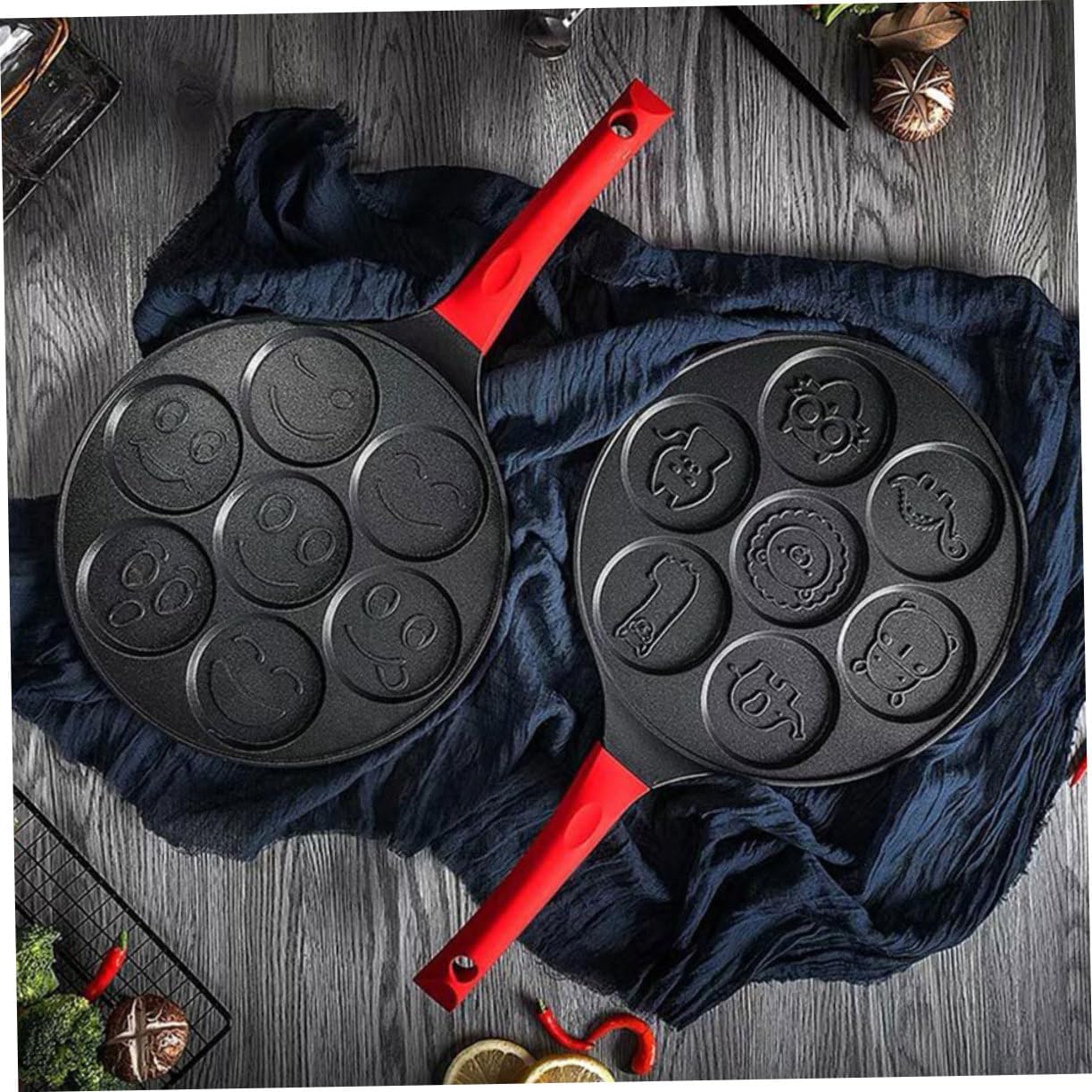 Ciieeo Nonstick Animal Pattern Egg Frying Pan for Healthy Cooking Breakfast Waffle Maker Easy Clean Kitchen Essential for Family Meals and Induction Cooktops