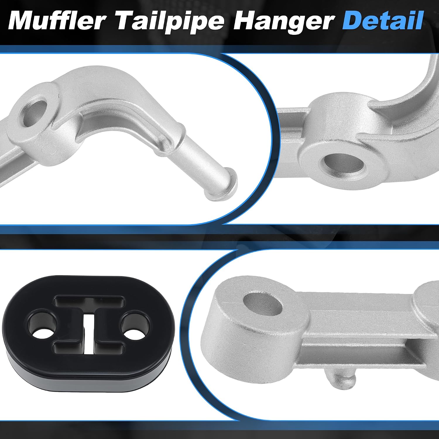 Rear Left Driver Side Exhaust Bracket with Hanger Rubber Muffler Support for Dodge for Ram 1500 2019-2025 Exhaust Pipe Mount Hanger Bracket LHD Exhaust Muffler Bracket 68275662AB