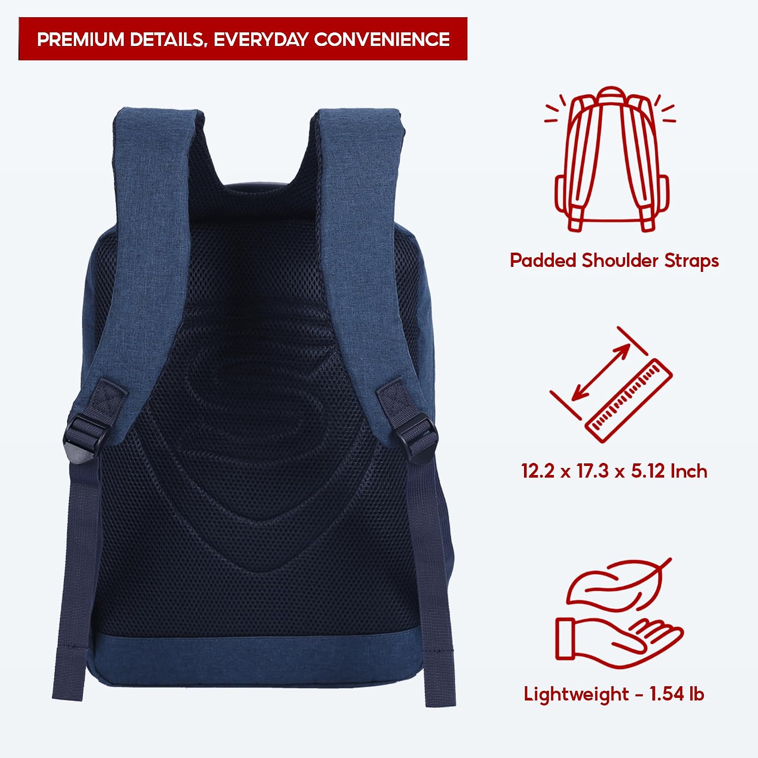 SAKOS SPIRIT Laptop Backpack for Men & Women 15.6 Inch, Water-Resistant Travel Work Backpack with Shockproof Laptop Compartment, Lightweight Carry-On Bag with Multiple Pockets