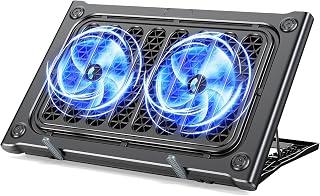 MOKURU Laptop Cooling Pad Stand, Laptop Cooler with 2 Silent Fans for 10-15.6 Inch Laptops,6 Levels of Height Adjustable W... Price In India