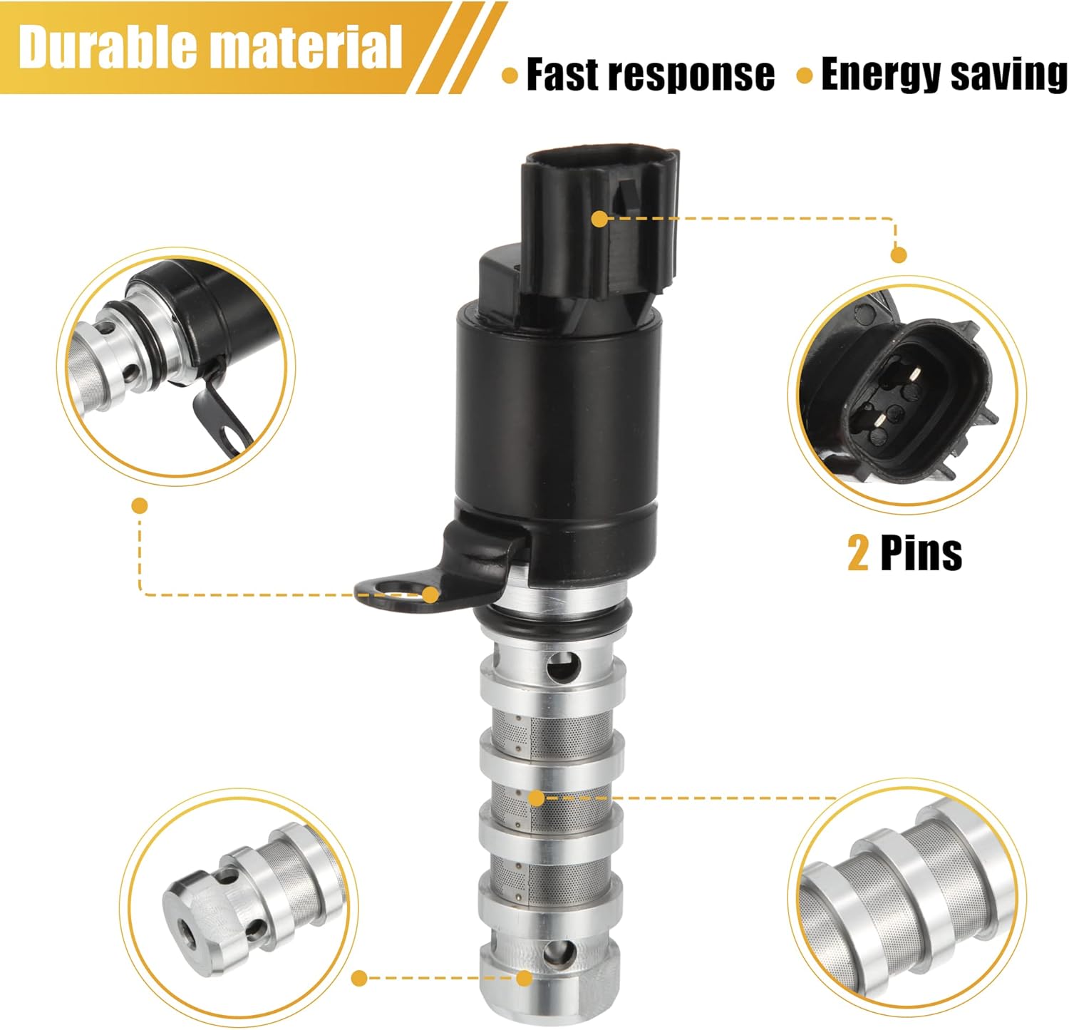 X AUTOHAUX 2 Pcs Engine Variable Timing Oil Control Valve Solenoid 24355-2B700 for Hyundai Accent 2011-2020 for Hyundai Elantra 2016-2020