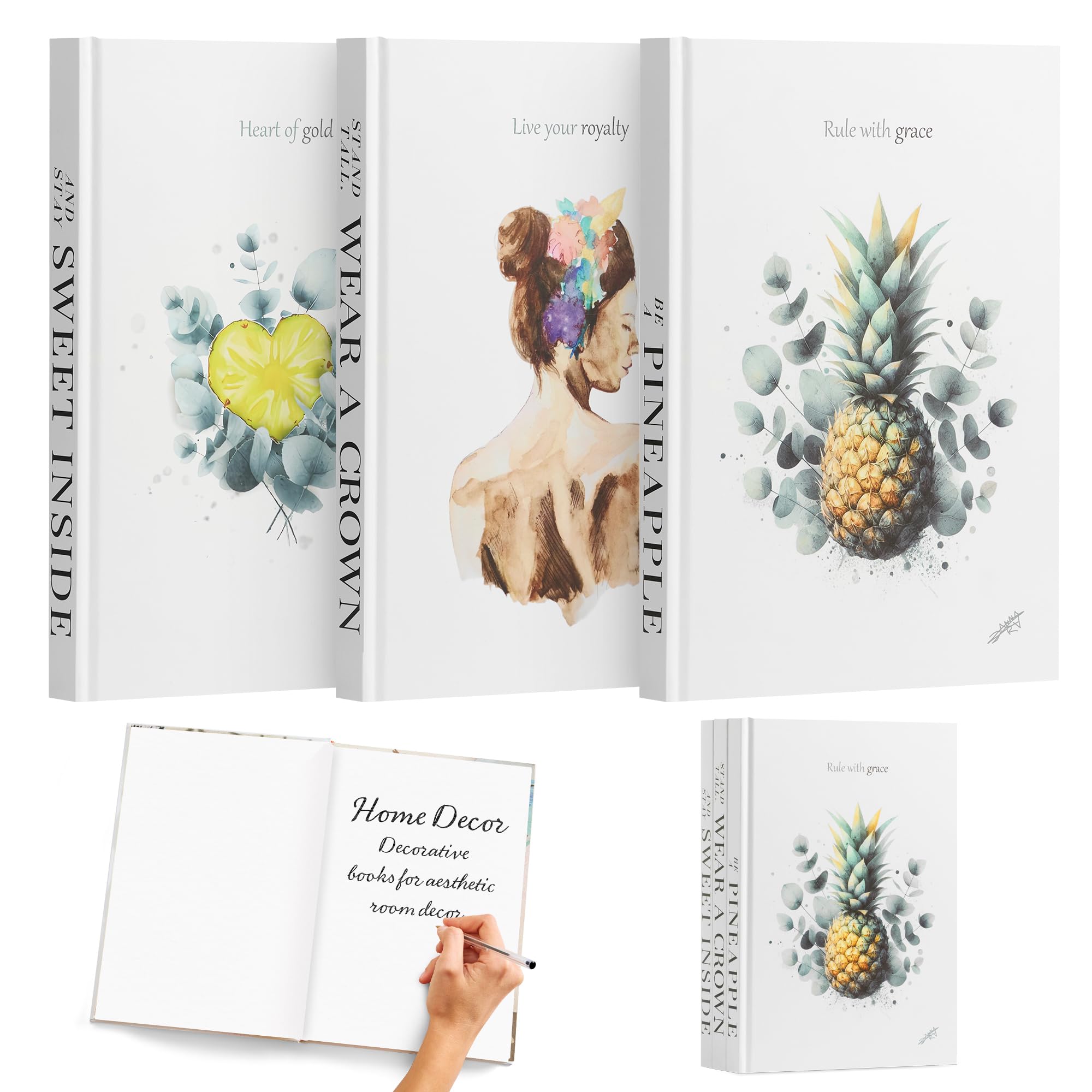 Decorative Books for Home Decor | Coffee Table Decorative Books | Fake Books for Decoration with Real Blank Pages | Stylish Faux Books for Shelf Decor | Versatile Book Decor for Journals & Sketchbooks