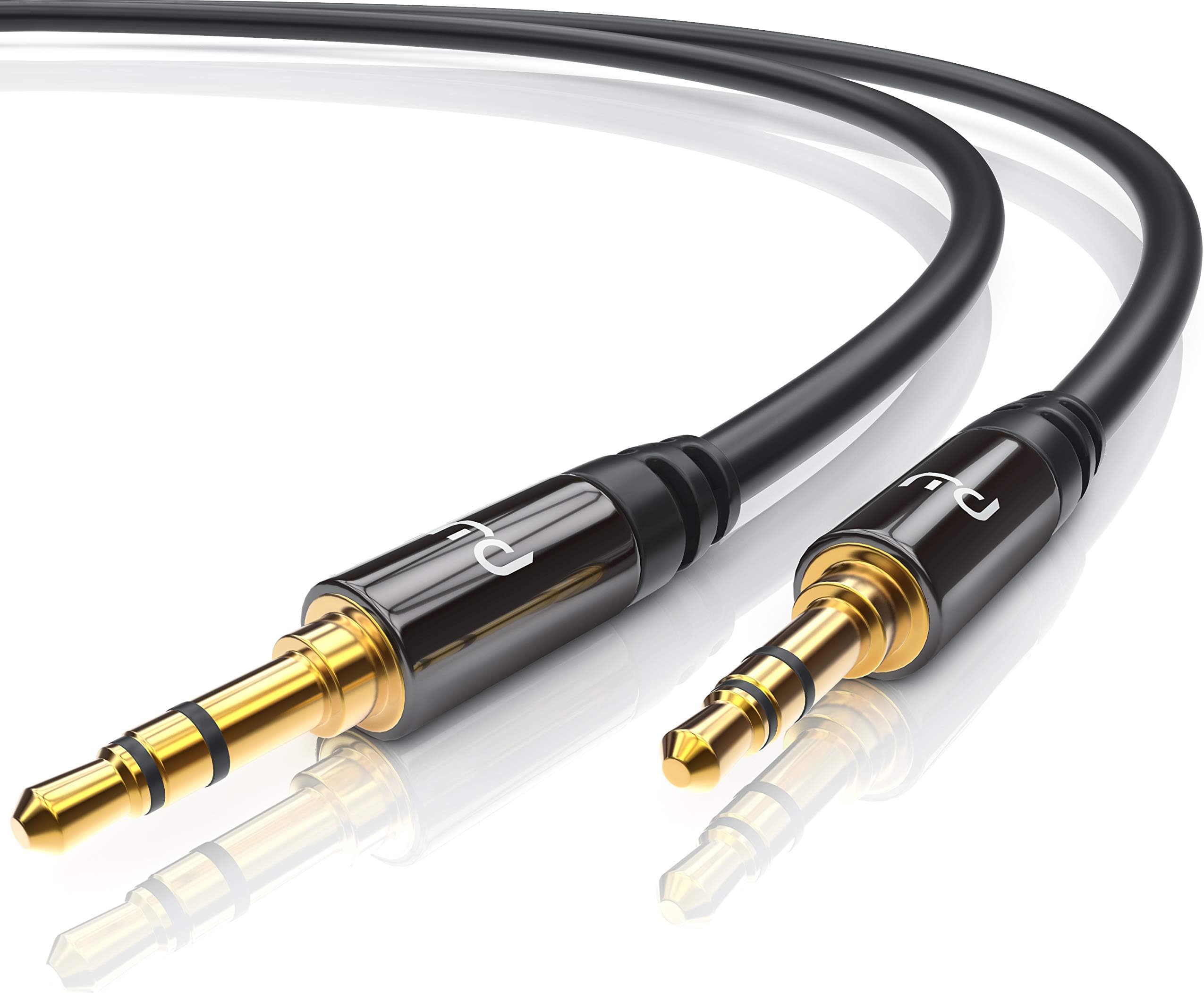 UpLink 7.5m aux audio cable - jack connection lead for AUX inputs - solid metal plug - 3.5mm plug to 3.5mm plug - Stereo Sound for Smartphone Headphone Tablet