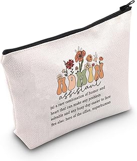 WCGXKO Admin Assistant Definition Admin Staff Appreciation Zipper Pouch Makeup Bag (B-AdminAssis), beige