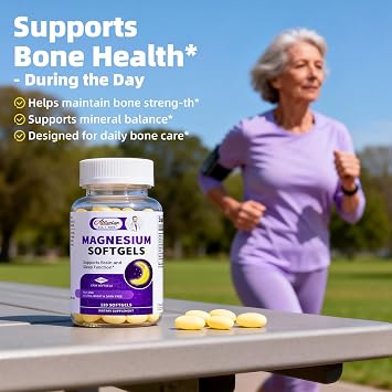 Magnesium Glycinate 400mg Softgels, Small Easy to Swallow High Absorption Magnesium Supplement, with Vitamin D3 & K2 for Sleep Relax Calm Muscle Bone Health, 120 Gelcaps