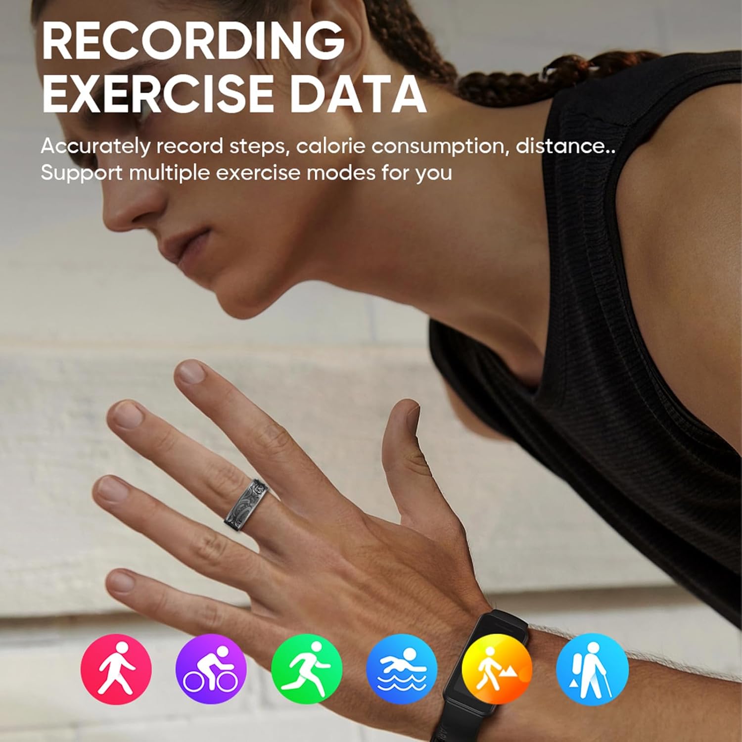 Yihou Smart Ring for Men Health Tracker Fitness Ring Sleep Monitoring Heart Rate Monitor Sport Tracker Family Care No Subscription Fee for Android iOS Black 9