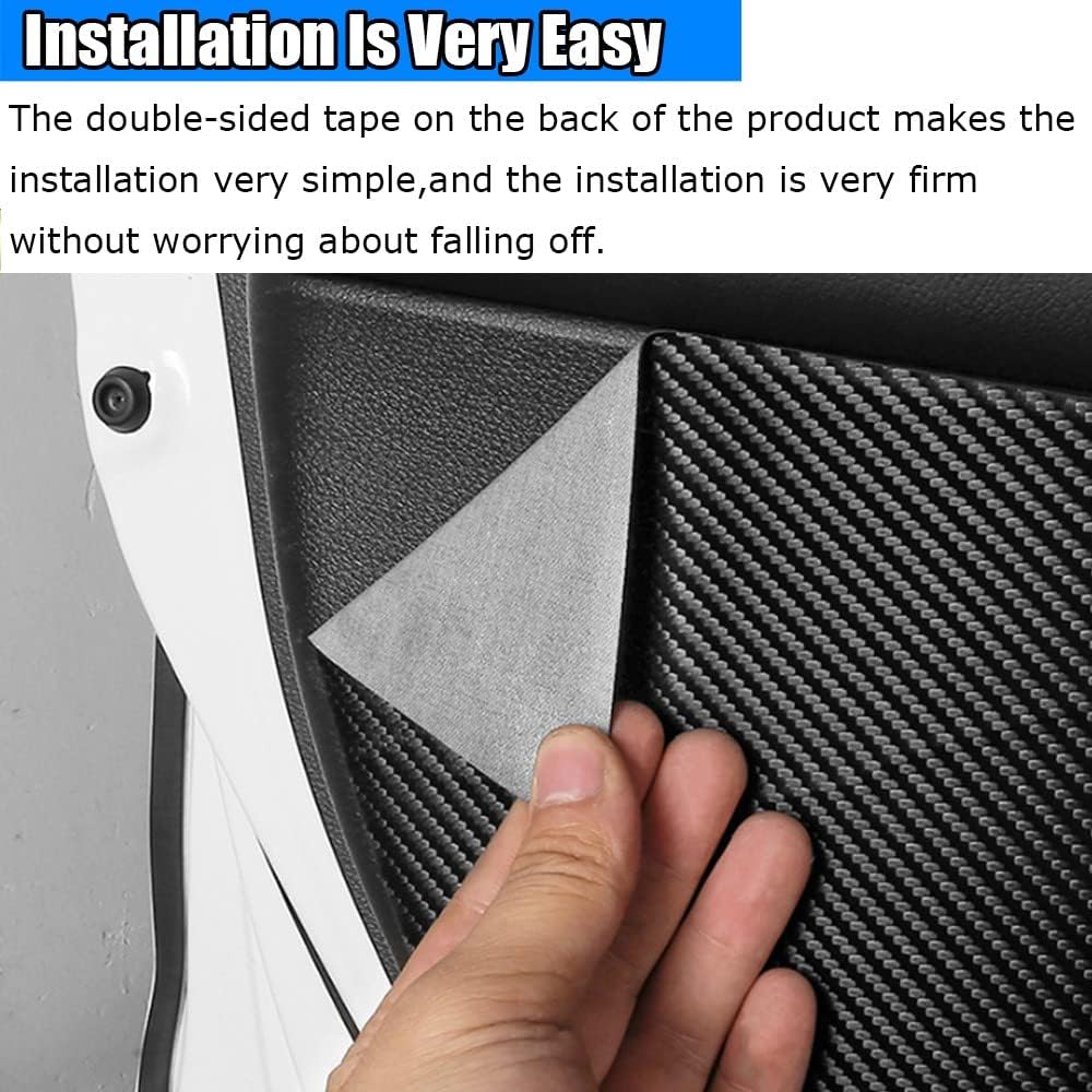 Kakash Custom Interior Accessories for Mitsubishi Outlander 2022 2023 Outlander PHEV 2023 2024 Leather Door Anti Kick Pad Stickers,Side Edge Film Protector Stickers 4 Pieces/Set(Carbon Fiber)