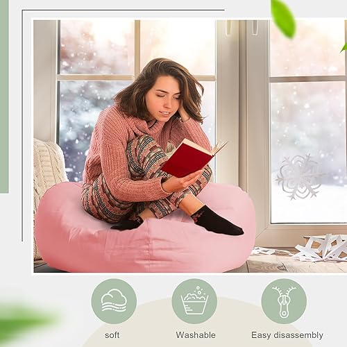 Miniatura 10 de Sliner 2 fundas para puf de almacenamiento de animales de peluche para niños y adultos (sin relleno), funda grande con cremallera para organizar