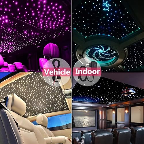 Miniatura 2 de Twinkle Fiber Optic Lights RGBW 16W Bluetooth APP Control Star Kit de luz de techo con sincronización de música para automóvil, hogar, decoración