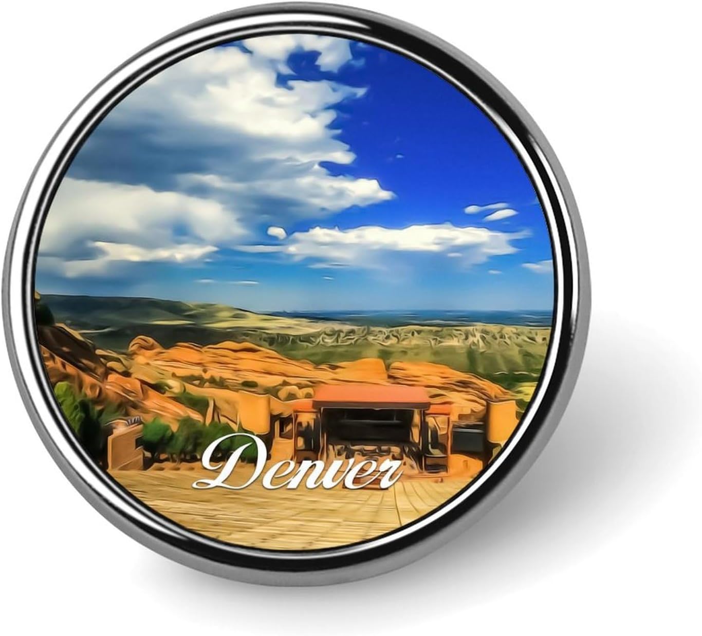 Enamel Pins Bulk Set Pins Denver Pins For Backpacks Travel Gift Landmark Buttons For Jeans City Souvenir Enamel Pins Bright Skyline Building City Scenery Pin Set For Girls Kids Gift