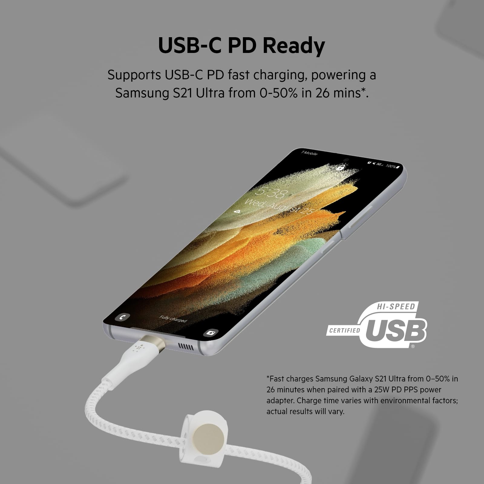 Belkin BoostCharge Pro Flex Cavo intrecciato da USB Type C a USB C, ricarica rapida PD, certificato USB-IF per iPhone 16/15, Galaxy S24, Pixel, iPad, MacBook, altri, 1 m, confezione da 2, nero/bianco