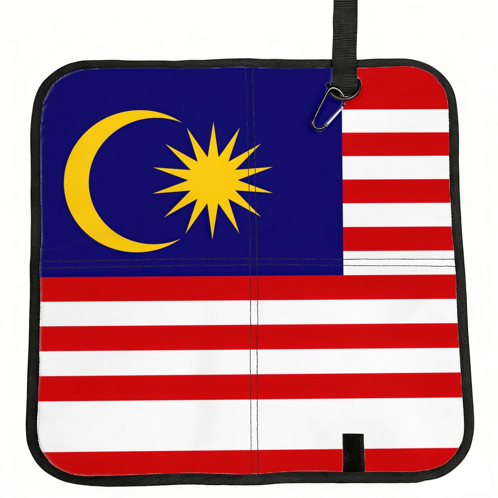 DIEzig Malaysia Flag Printed Compact Foldable Sitting Pad Oxford Base, Portable Cushion for Fishing Sports Events