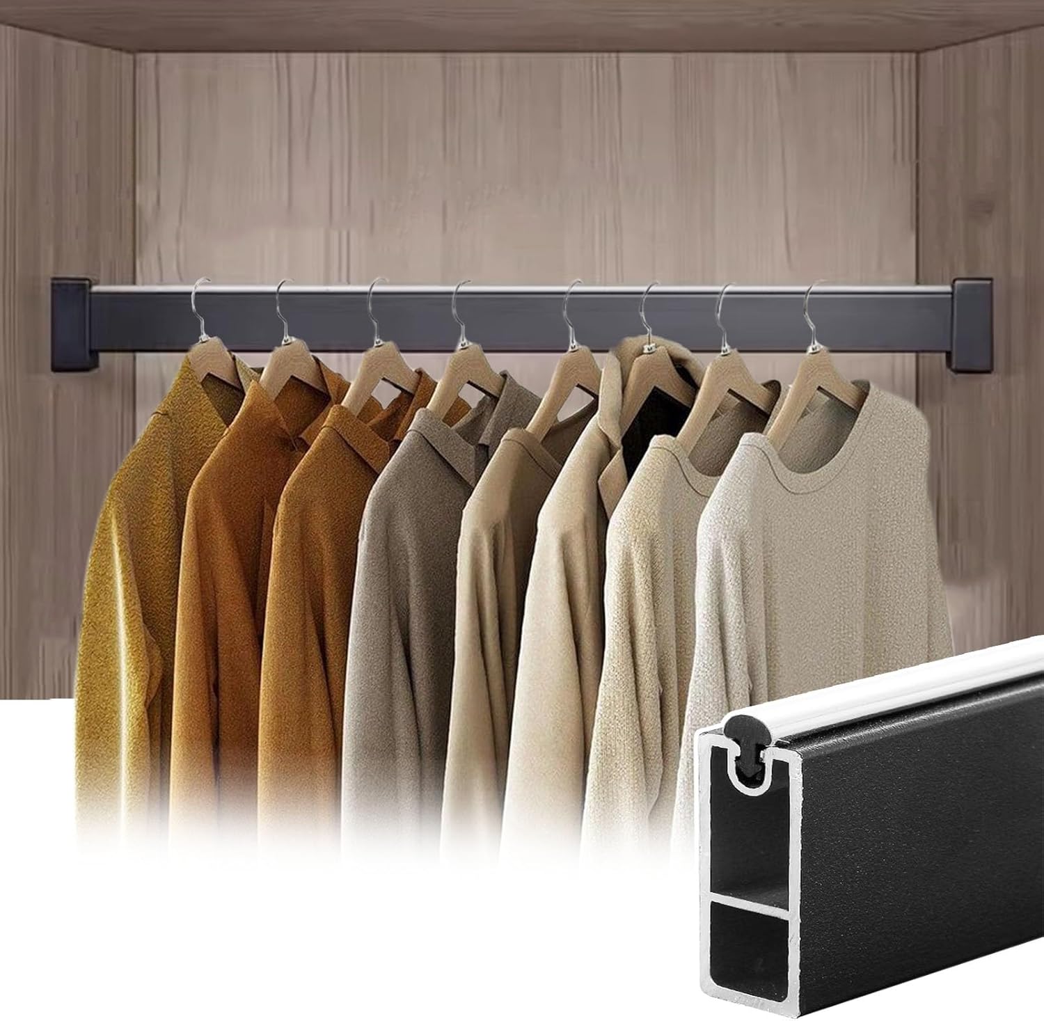 Adjustable Aluminum Closet Rods, 50cm Clothes Hanger Rail for RV Wardrobe, Easy to Cut Garment Organizer, Versatile Closet Rods in 30-120cm Lengths, Perfect Clothes Divider