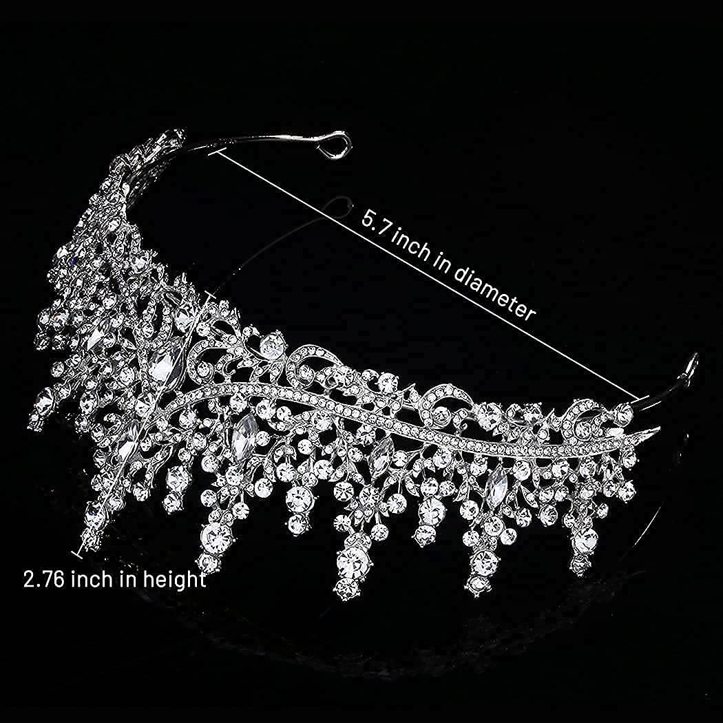 Diademi e corone di nozze, diademi principessa per le donne corona regina corona di cristallo per matrimonio servizio fotografico compleanno ballo, Medio, strass, lega