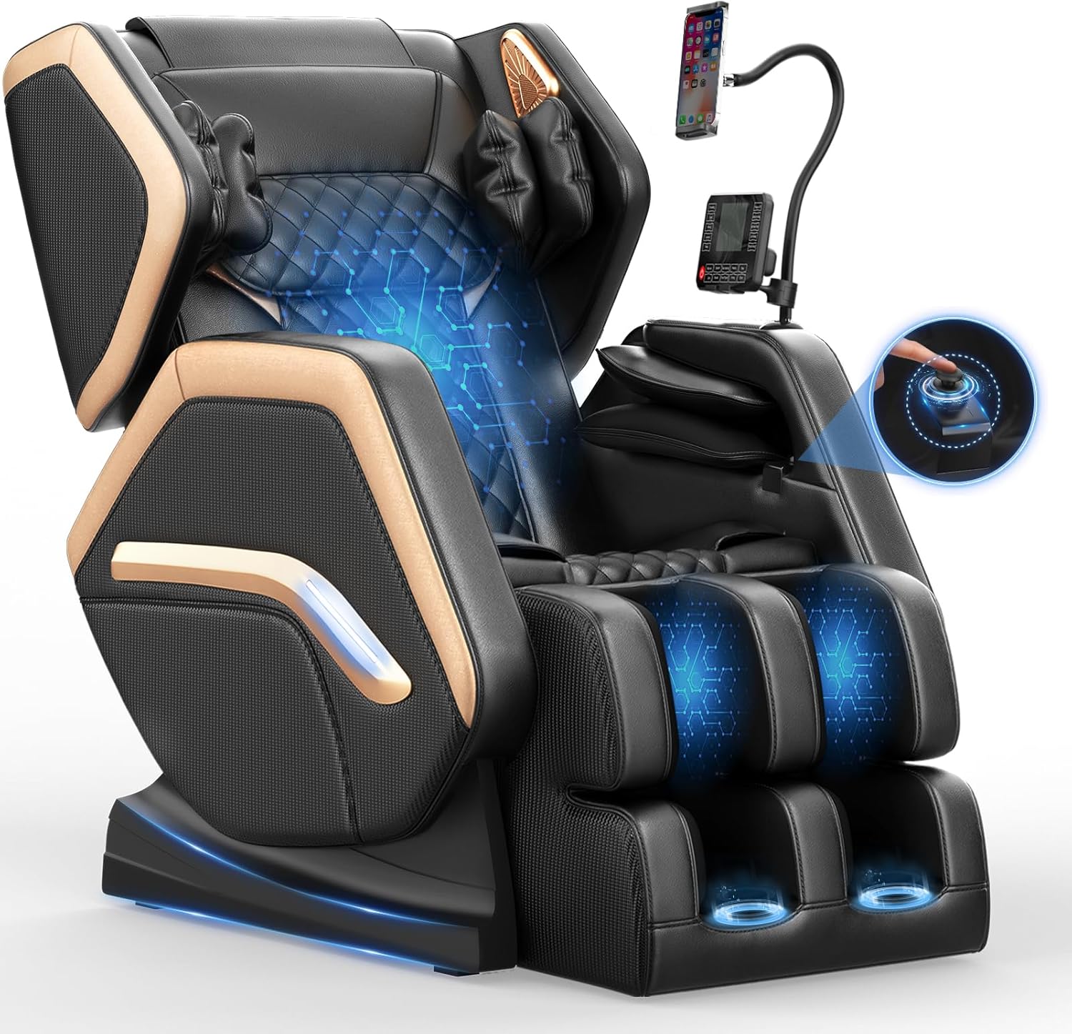 Massage Chair Full Body, Zero Gravity Massage Chair 2026 for Back Fatigue with 10 Fixed Rollers, Heating, Airbags, Phone Controller, Bluetooth Speaker, Nightlights for Living Room, Bedroom