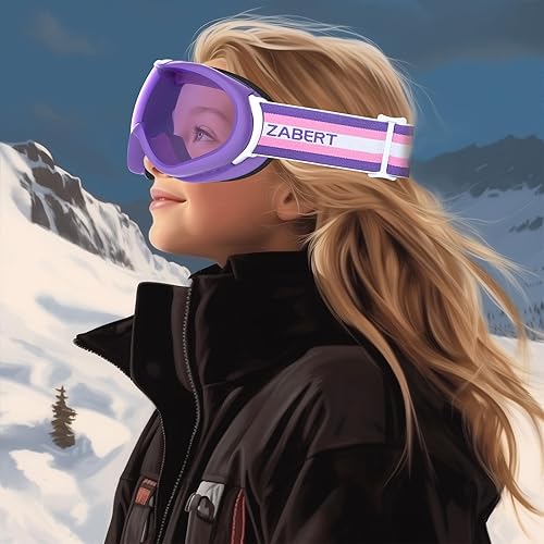 Miniatura 9 de ZABERT Gafas de esquí unisex para niños de 3 a 14 años, gafas OTG de gran tamaño