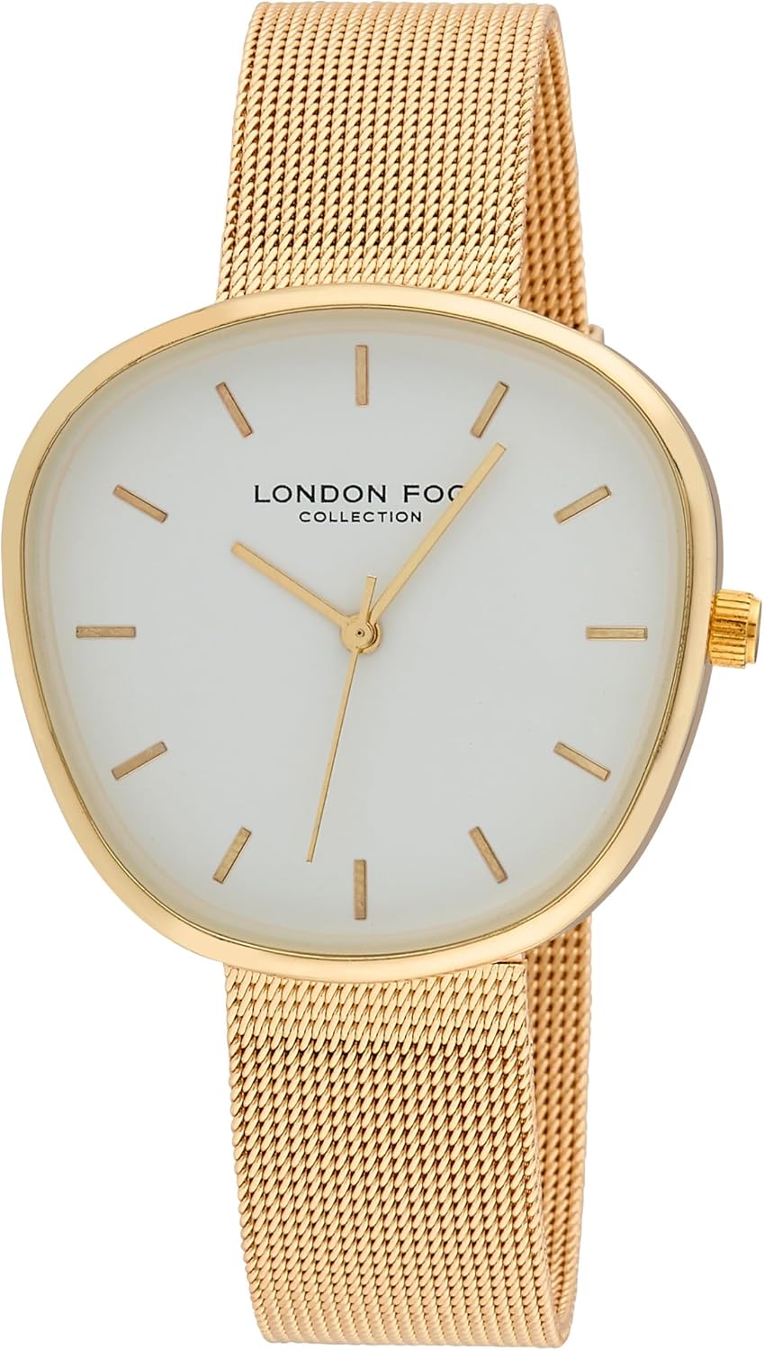 LONDON FOG Women's 36mm Bath Mesh Strap Watch (LF031) (Gold)