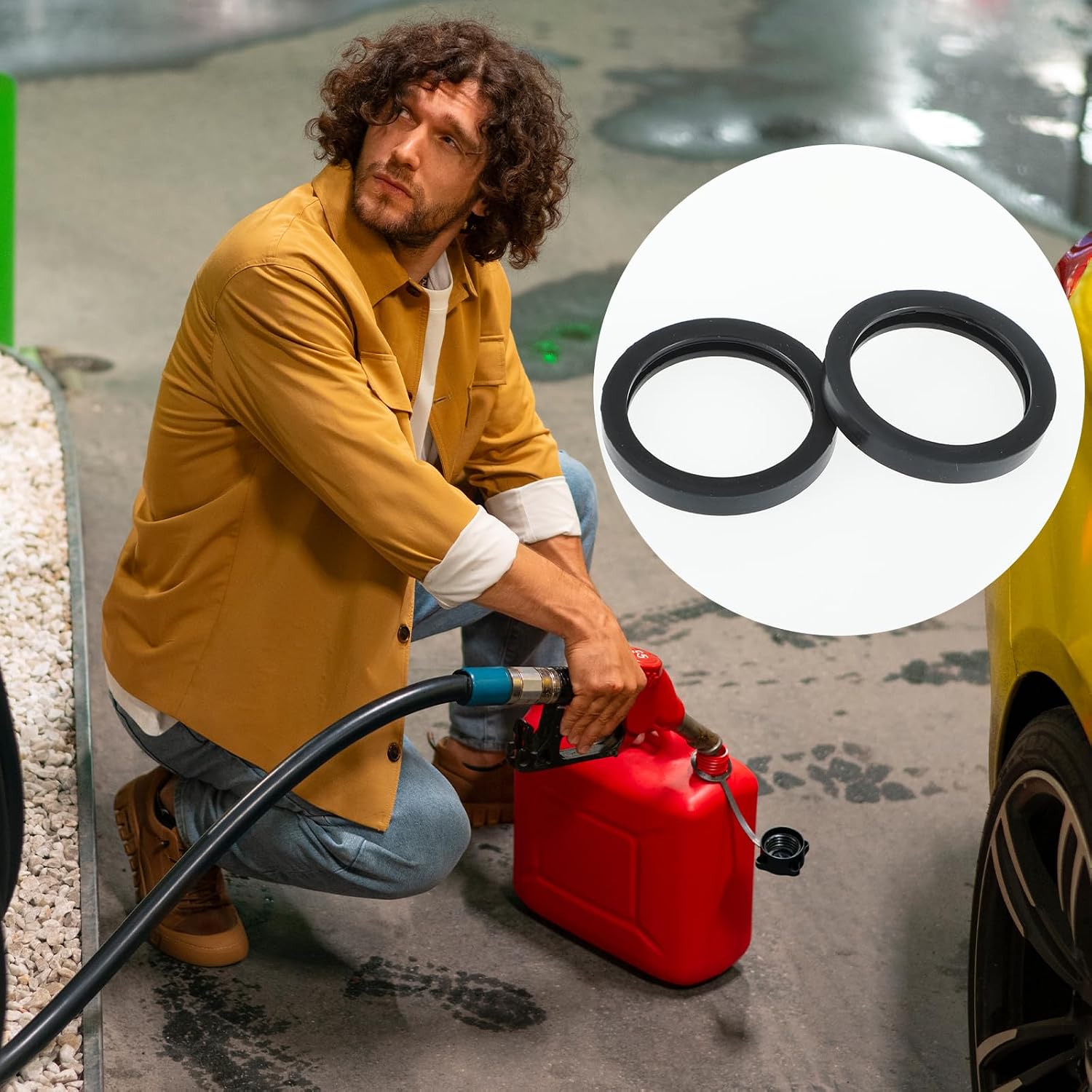 10 Pieces Replacement Gas Can Spout Gaskets Rubber Rings, 1.2 Inch Inside Diameter, Rubber Replacement Gasoline/Fuel Jug Washer Seals, Gasket Fuel Can Spout Seal Gasket for Most Gas Cans Spouts