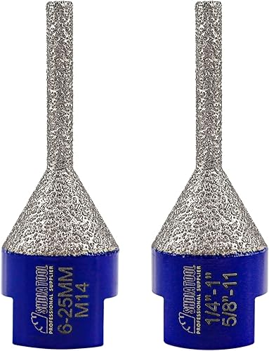 Miniatura 10 de SHDIATOOL Brocas de fresado de dedo de diamante para ampliar y dar forma a agujeros existentes biselado redondo de 1-18 pulgadas para azulejos,