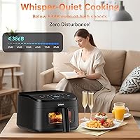 Vista 2 de Freidora de aire 8 en 1, freidora de aire de 4.5 cuartos, ahorro de espacio y compacta con motor de CC, cocción rápida y crujiente, velocidad