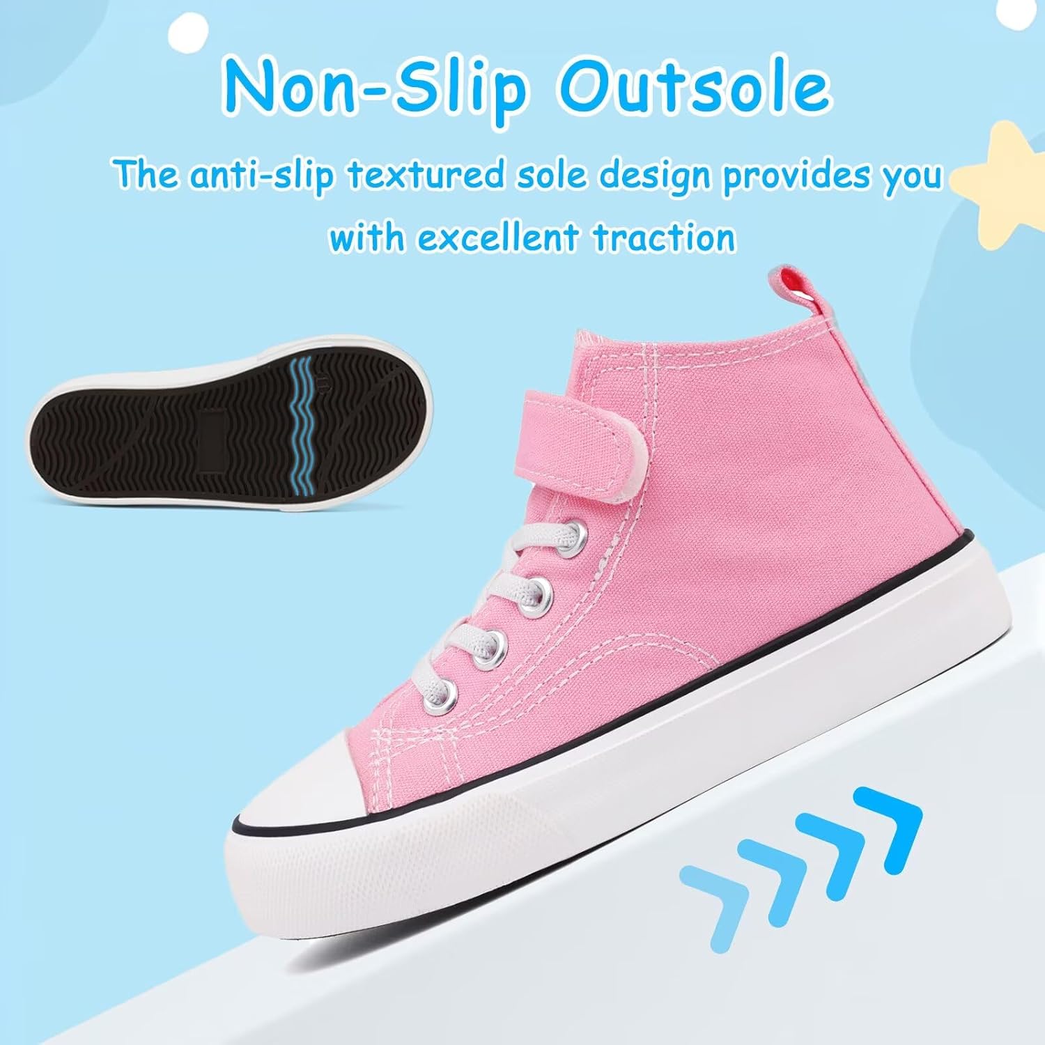 Toddler Canvas Shoes Girls High Top Sneakers Little Big Kids Boys Walking Cushioned Shoes Toddler 8-Big Kid 3 - Image 4