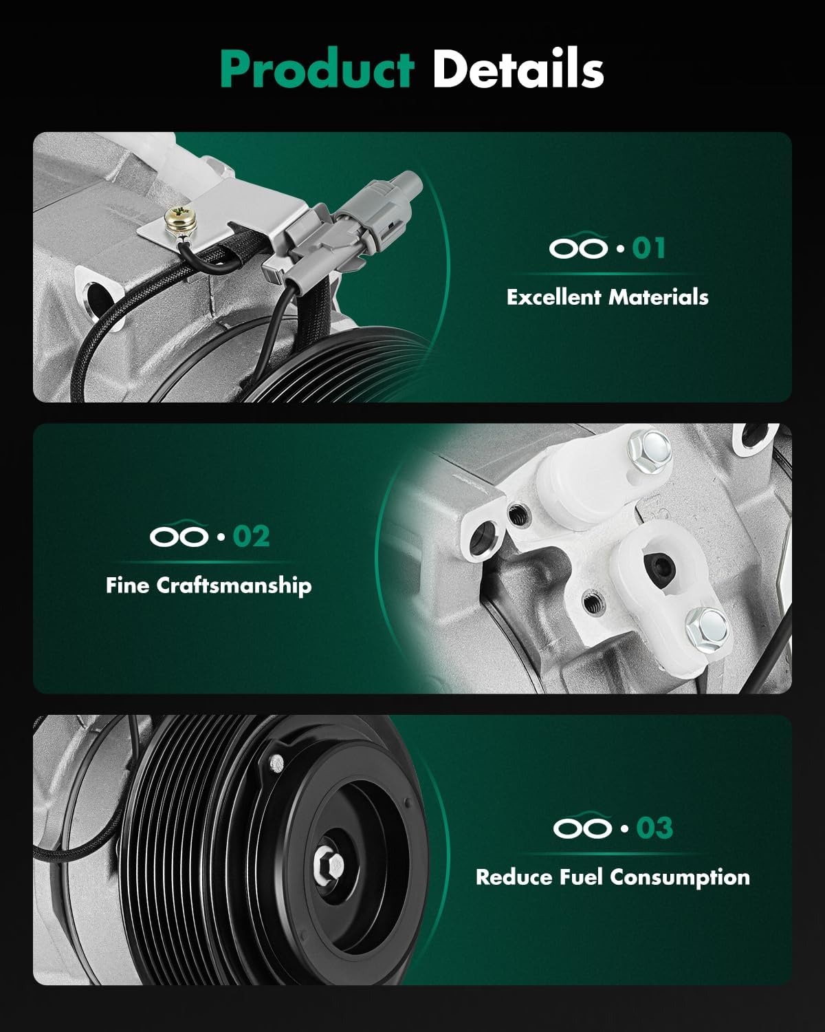 SCITOO AC Compressor for Toyota Tundra 4.6L 2010-2019, Fast Cooling Air Conditioner Compressor for Toyota Tundra 5.7L 2007-2021, OE 883200C130 883200C190
