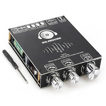 160W+160W Amplifier Board with Treble and Bass Control, DC 12-36V 2.0 Channel Stereo AMP Board,Bluetooth/AUX/USB Input