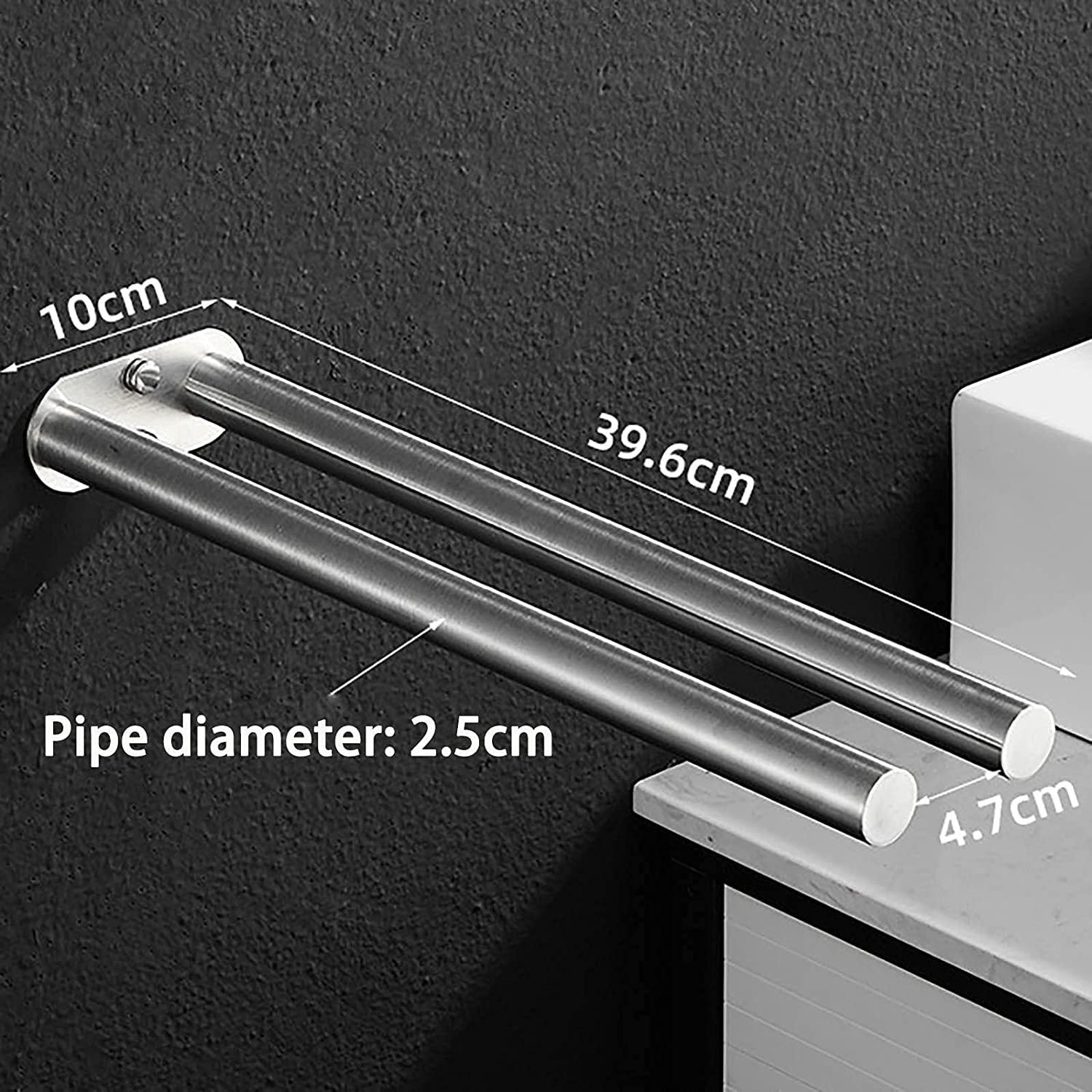 Toallero de Acero Inoxidable, para baño, Cocina, Soporte de Pared, Barra para Toallas, Soporte de Almacenamiento (Doble Barra)